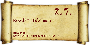 Kozó Tímea névjegykártya