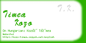 timea kozo business card